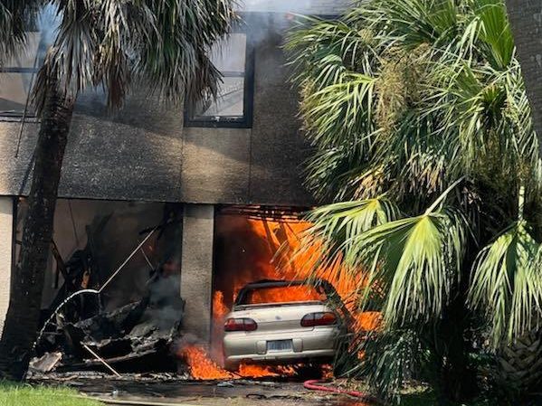 A Tybee Island resident was forced to jump from a second-story window to escape a house fire that broke out today on 7th Avenue.