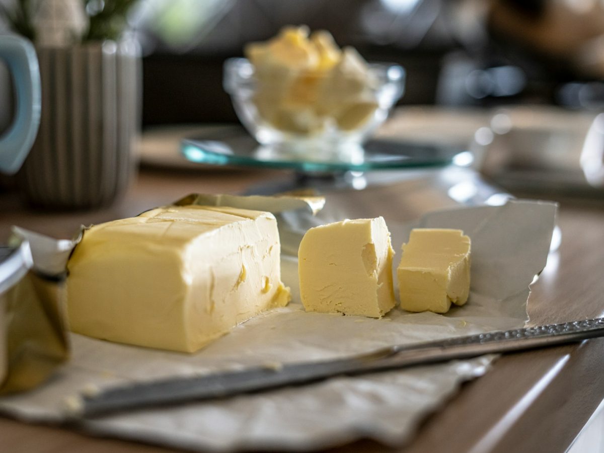 sliced cheese on clear glass plate