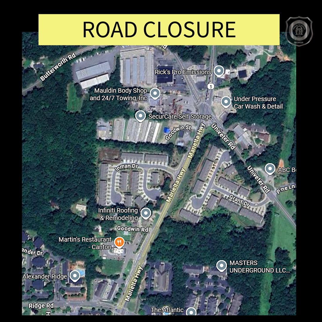 Marietta Highway Shut Down in Canton