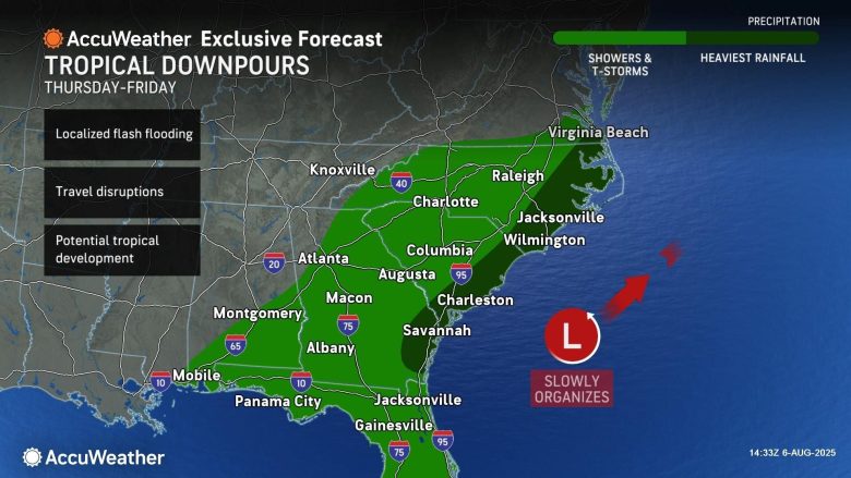 “The tropical development potential map in the Atlantic is lit up like a Christmas tree with four different risk zones,” AccuWeather Lead Hurricane Expert Alex DaSilva said. “We are quickly approaching the heart of the hurricane season. People need to be prepared, especially with the potential of ‘homegrown’ storms that develop near the coastline. Tropical storms and hurricanes that spin up near the U.S. coast in abnormally warm waters leave less time for people to prepare, react and evacuate compared to a storm that develops out in the open Atlantic and takes days to approach the U.S.” 