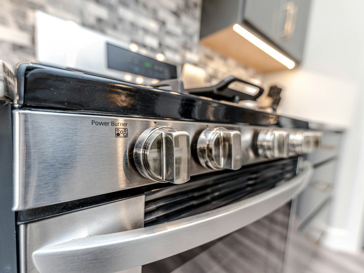 a close up of a stove and oven in a kitchen