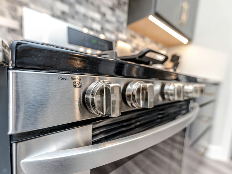 a close up of a stove and oven in a kitchen