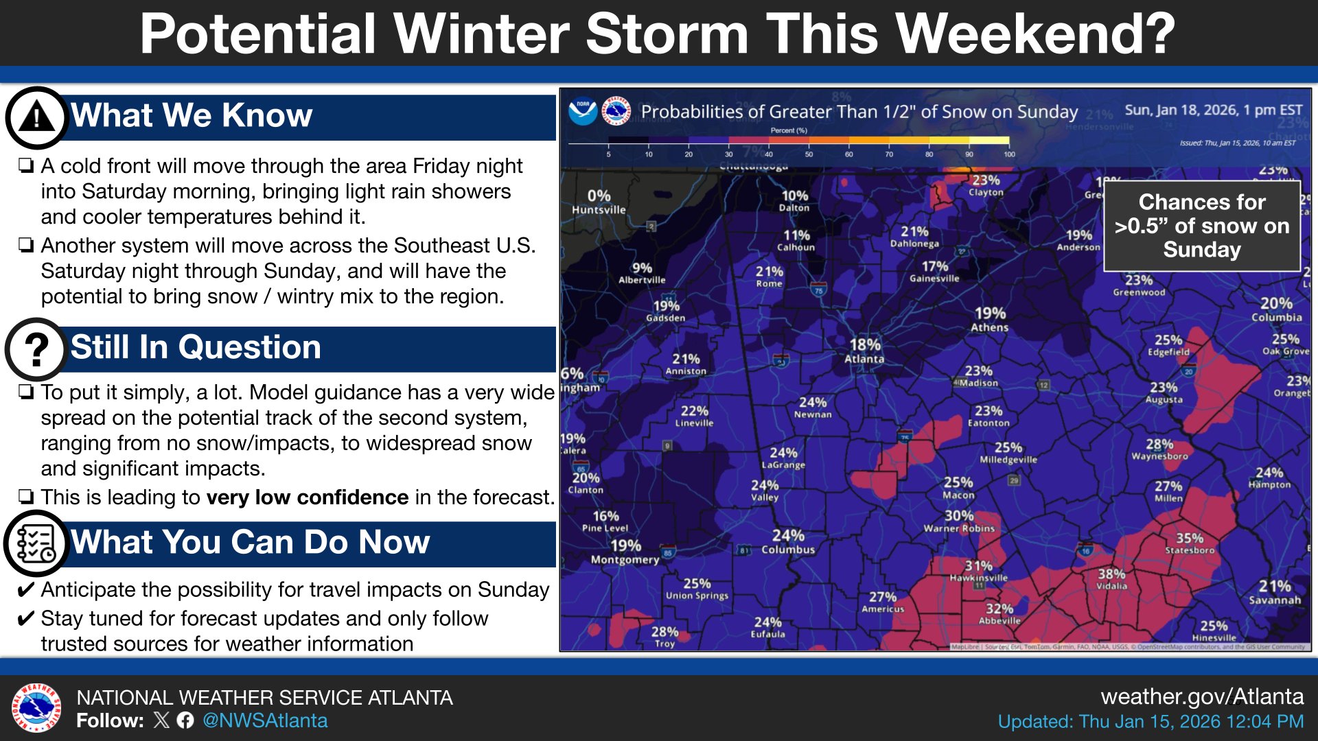 What Are The Chances of Snow in Georgia This Weekend?