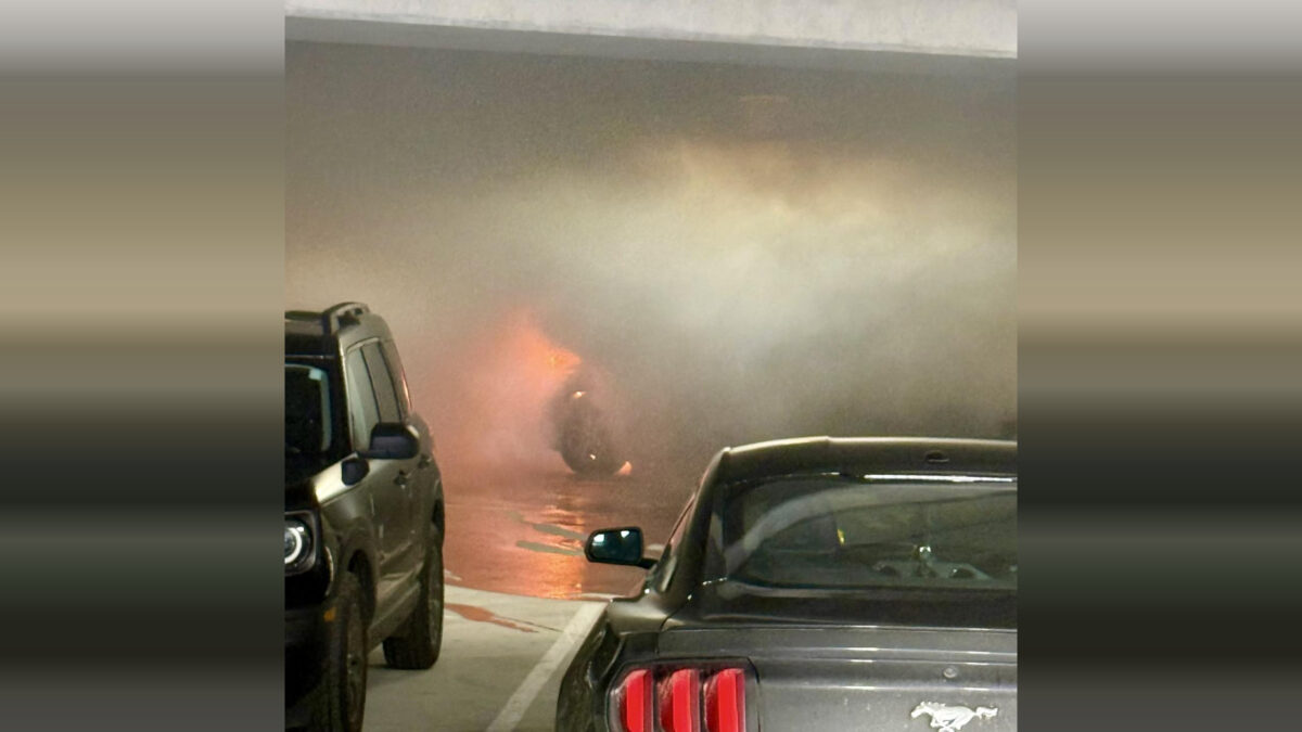 Car burns in Northside Hospital-Cherokee parking deck