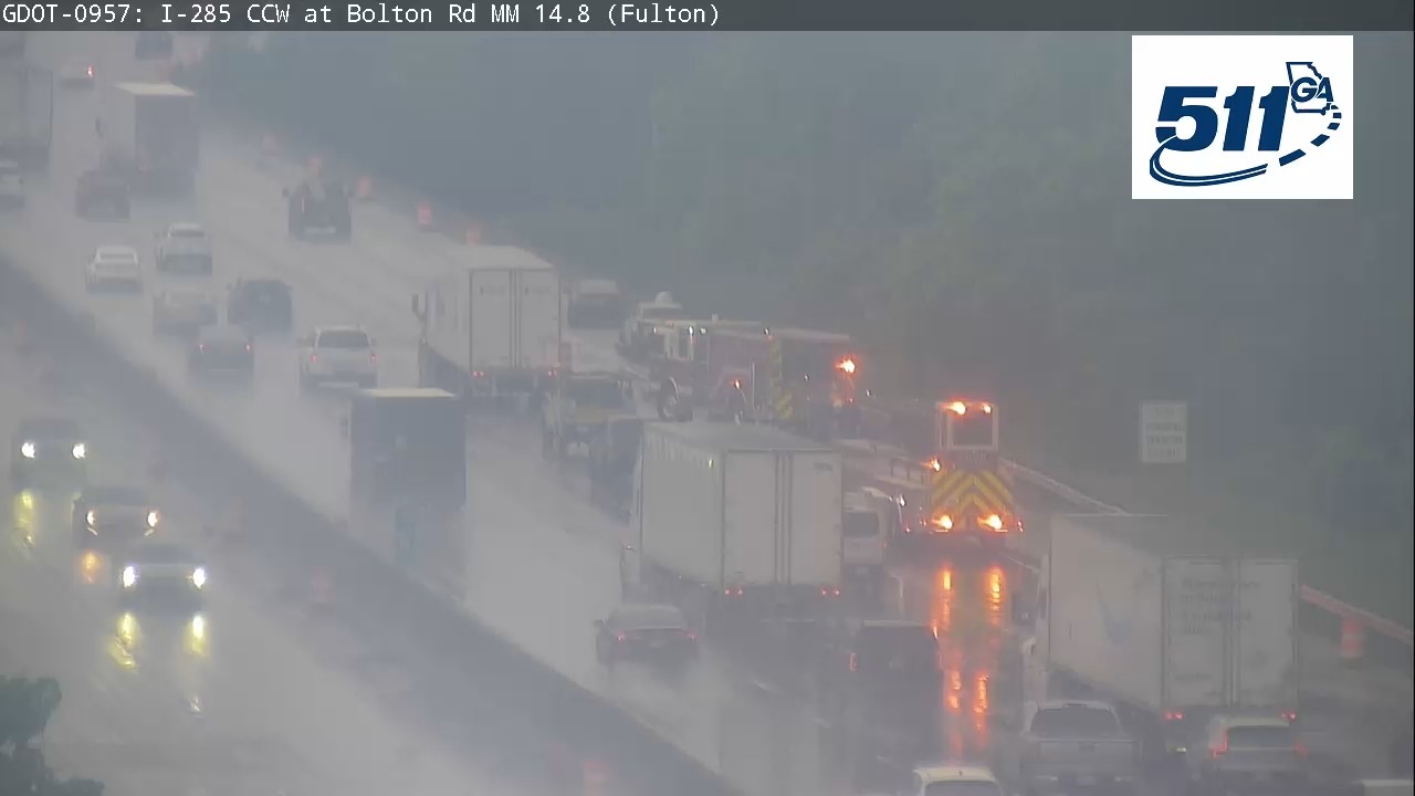 Traffic Update: 2 lanes blocked on I-285 North in Cobb County