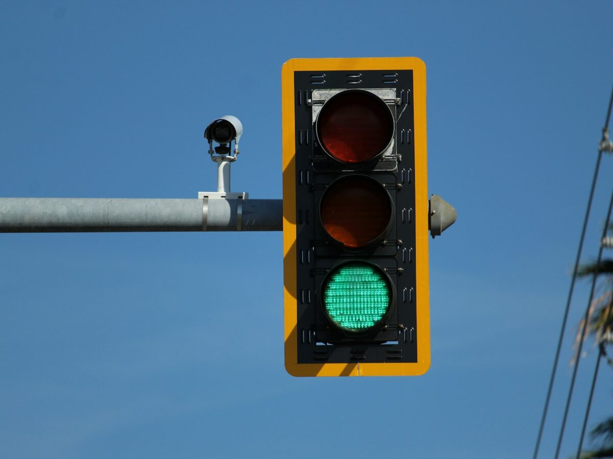 traffic light with red light