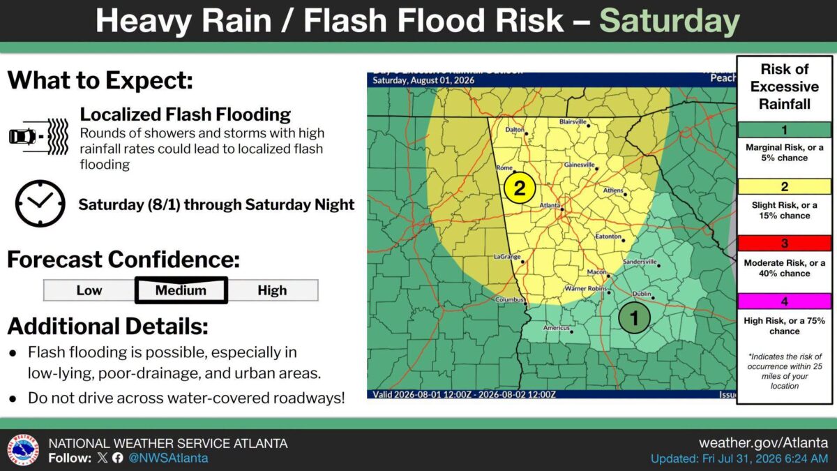 STORM SURGE: Georgia braces for 60 mph winds, flash floods Saturday
